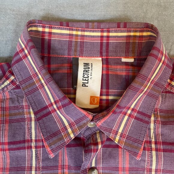 Ben Sherman, Plectrum Men Medium Long sleeve button purple red orange - Picture 2 of 4